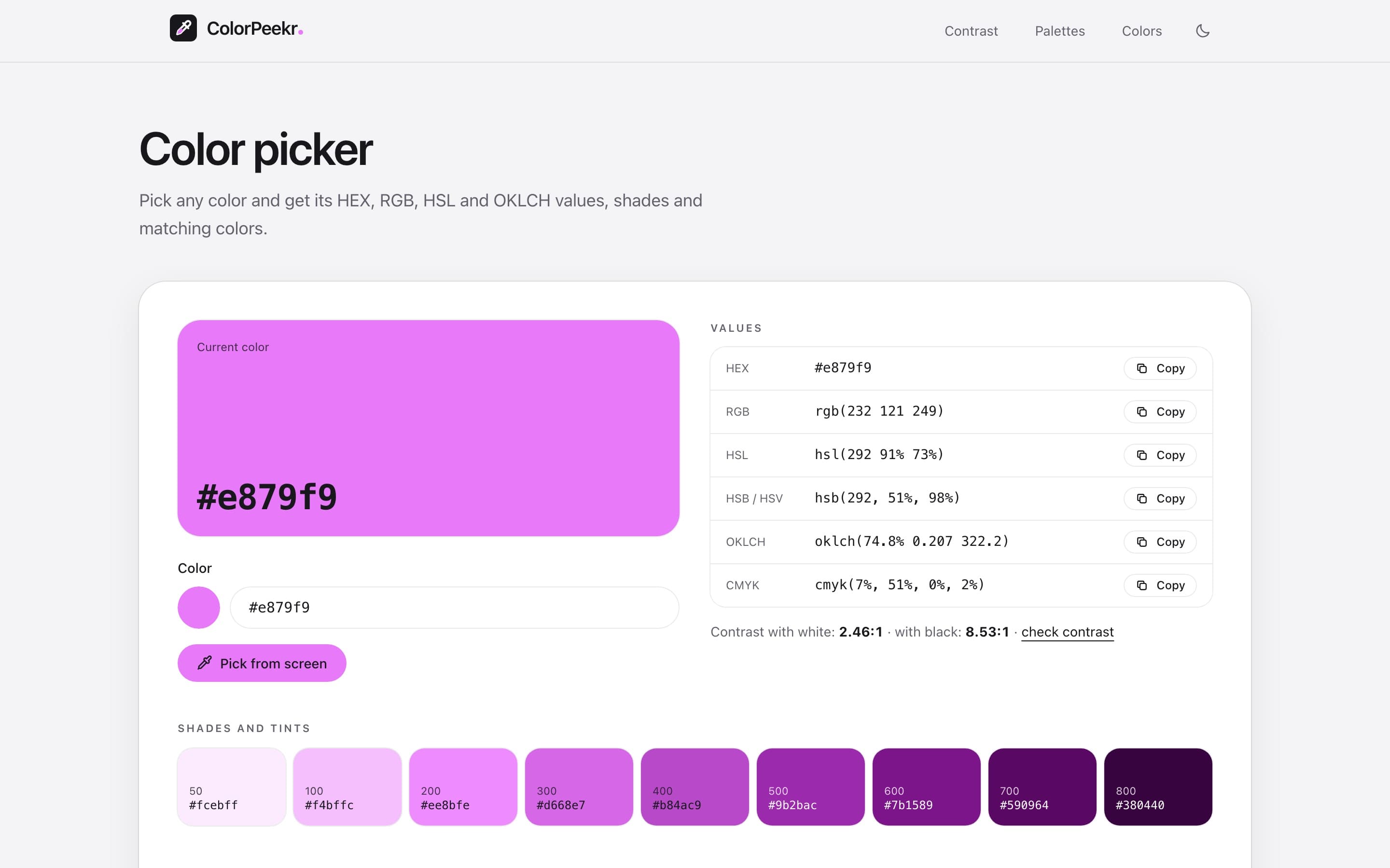 ColorPeekr på colorpeekr.com